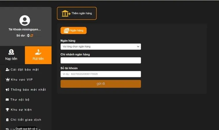 Hướng Dẫn Rút Tiền 8KBet Nhanh Chóng, An Toàn Và Chi Tiết Nhất 2 Giao diện rút tiền 8KBet